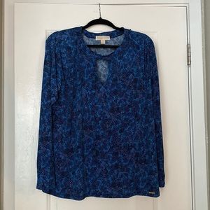 Blue Patterned Micheal Kors Blouse Size XL Barely Worn